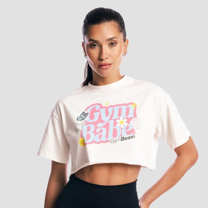 GymBeam Dámské tričko GymBabe Cream GymBeam