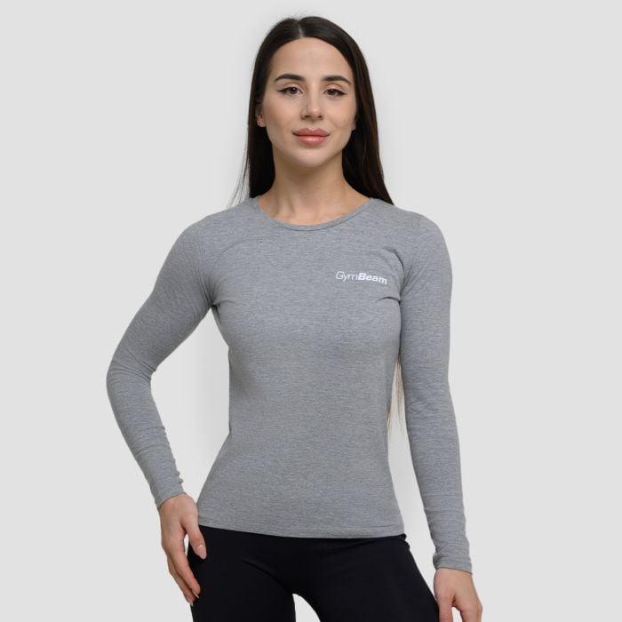 GymBeam Dámské triko s dlouhým rukávem Basic Grey GymBeam