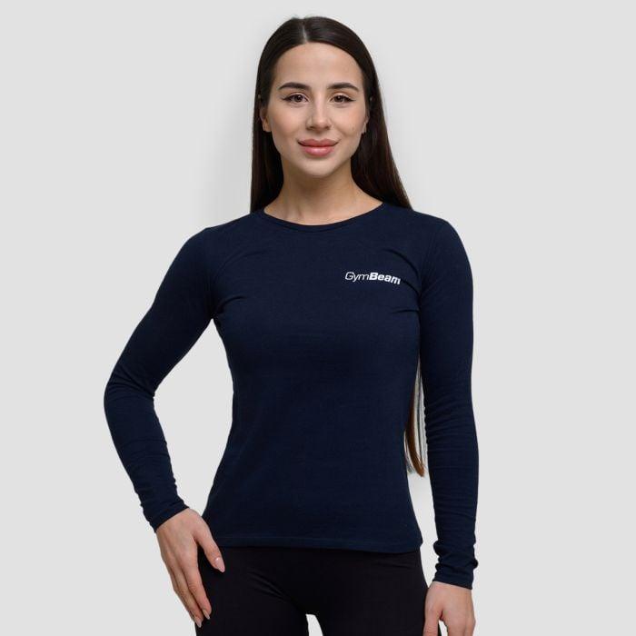 GymBeam Dámské triko s dlouhým rukávem Basic Navy GymBeam