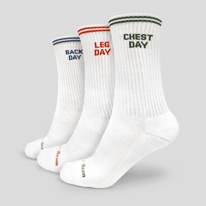 GymBeam GymRat Socks 3Pack White GymBeam