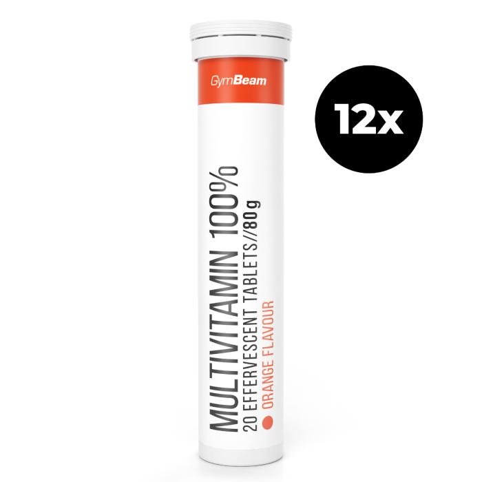 GymBeam Multivitamín 100 % šumivý 12 x 20 tab GymBeam