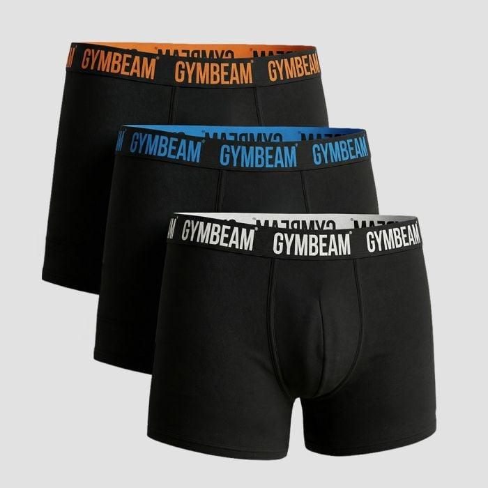GymBeam Pánské boxerky FIT 3Pack Black GymBeam