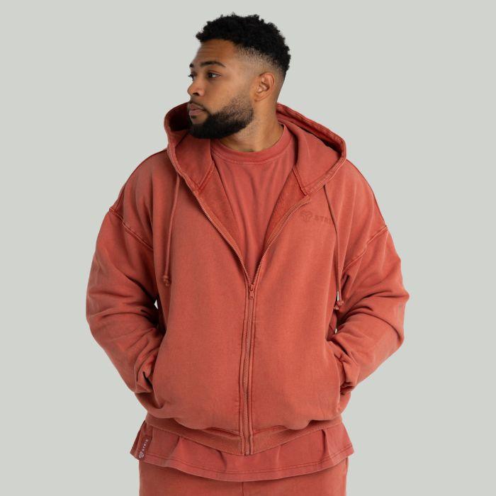 GymBeam STRIX Mikina Zip Washed Terra GymBeam