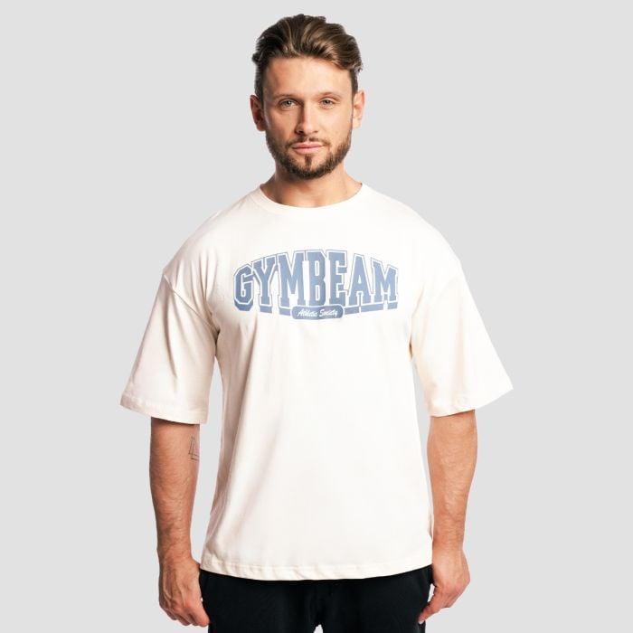 GymBeam Tričko Boxy Athletic Society Cream GymBeam