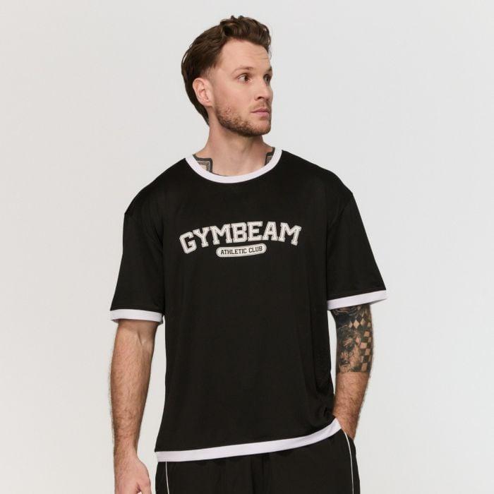 GymBeam Tričko Oversized Varsity Black GymBeam