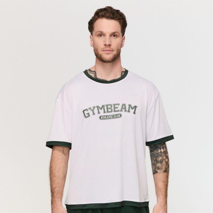 GymBeam Tričko Oversized Varsity White GymBeam