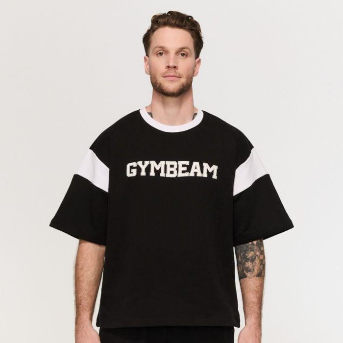 GymBeam Tričko Premium Heavyweight Varsity Black GymBeam