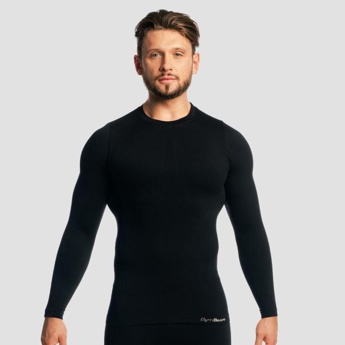 GymBeam Tričko s dlouhým rukávem Fuse Black GymBeam
