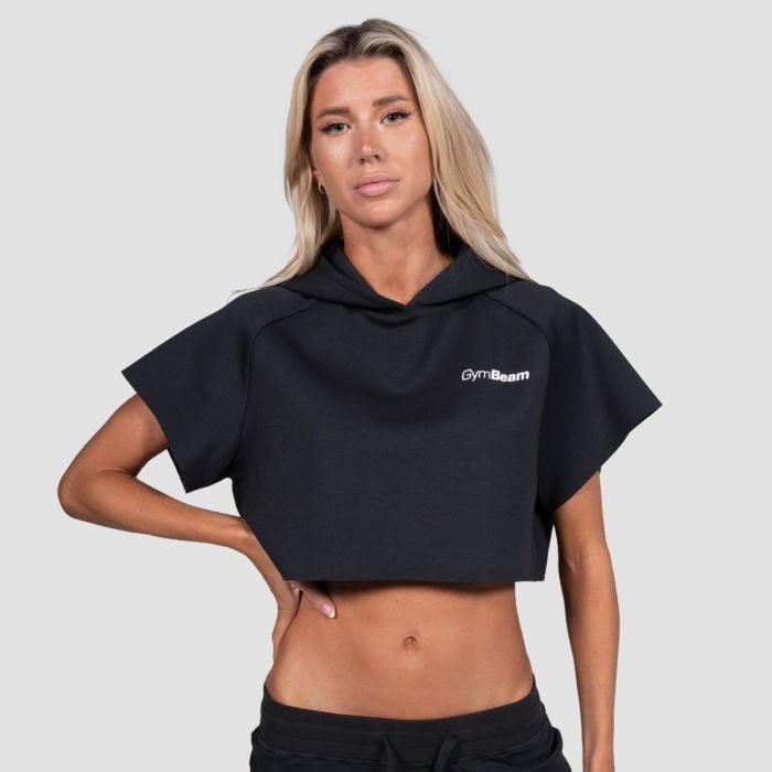 GymBeam Women‘s Relay Cropped Hoodie Black GymBeam