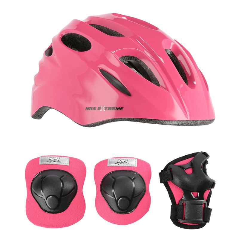 Nils Helma s chrániči Extreme MTW01+H210 růžová Nils