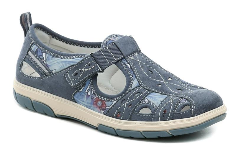 Jana 8-23671-44 denim dámské polobotky šíře H Jana