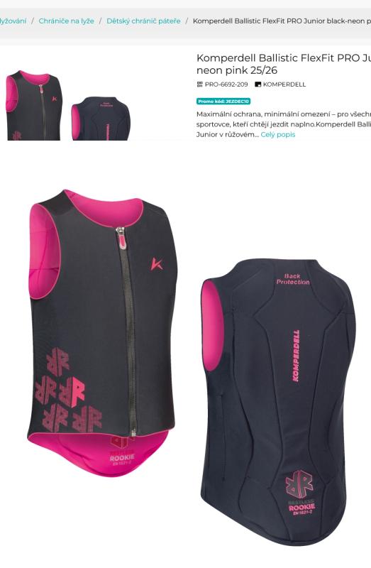 Komperdell Ballistic FlexFit PRO Junior black-neon pink Komperdell