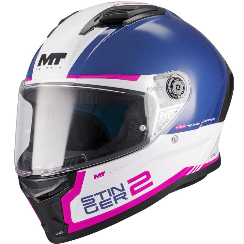 MT Helmets Stinger 2 Core A8 modro-bílo-růžová Mt Helmets