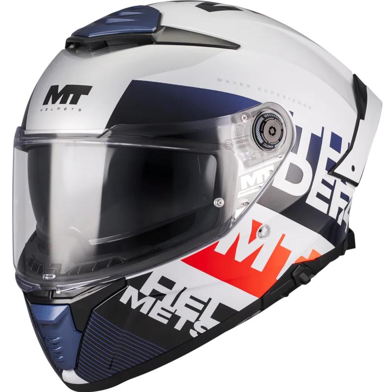 Thunder 4 SV Waves A17 bílo-modro-červená Mt Helmets