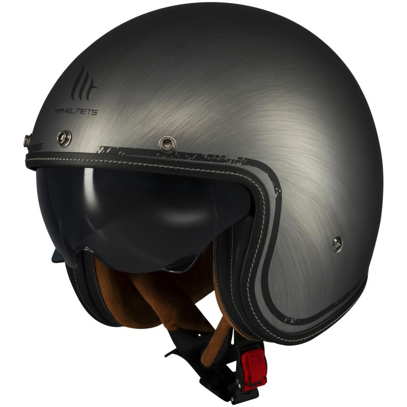 MT Helmets Otevřená helma Le Mans 2 SV Scratched Chrome matná šedá Mt Helmets