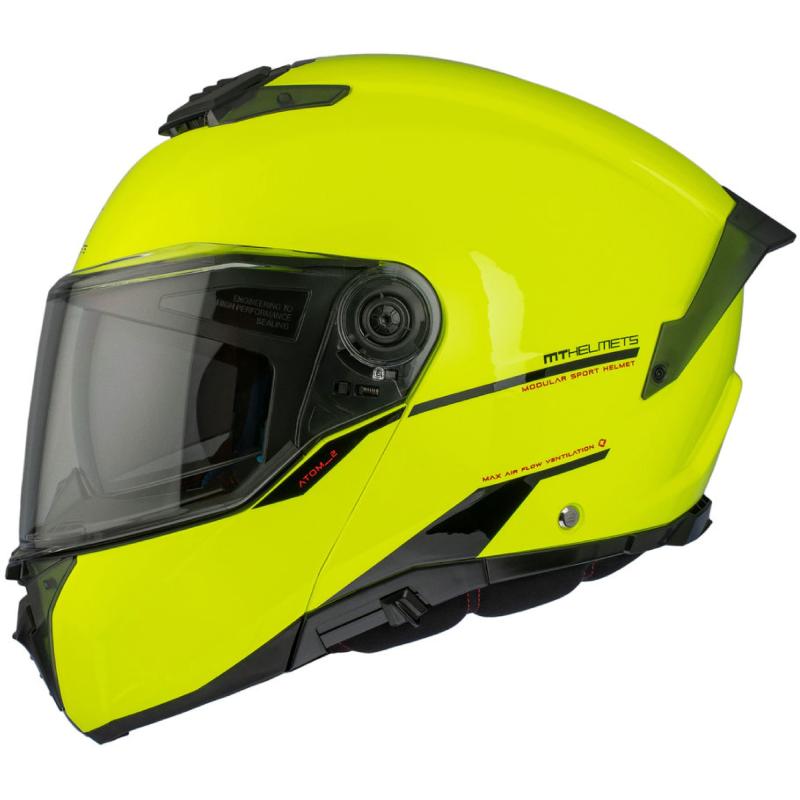 MT Helmets Vyklápěcí helma ATOM 2 SV SOLID A3 fluo žlutá lesklá Mt Helmets