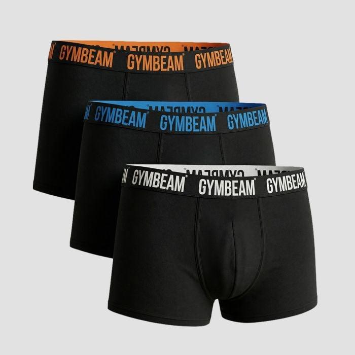 GymBeam Pánské boxerky FIT Trunks 3Pack Black GymBeam