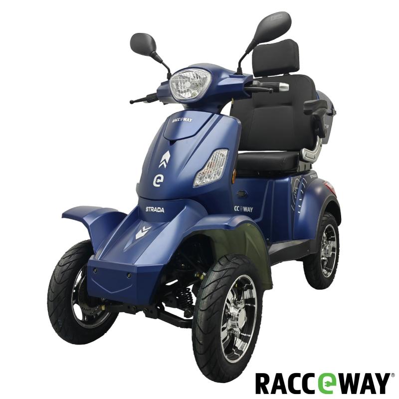 RACCEWAY Elektrický čtyřkolový vozík Strada Electric Scooter modrý lesk RACCEWAY®