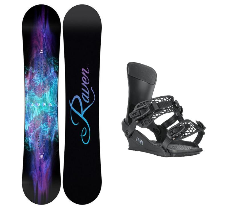 Raven Aura dámský snowboard + Gravity Fenix black snowboardové vázání Raven
