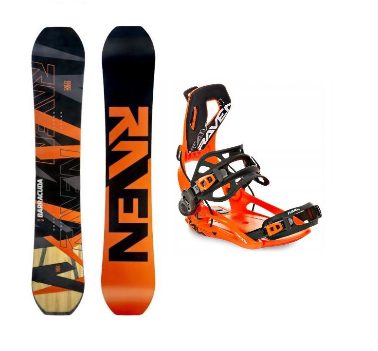 Raven Barracuda Carbon Orange snowboard + Raven RAGE Fastec FT360 orange vázání Raven