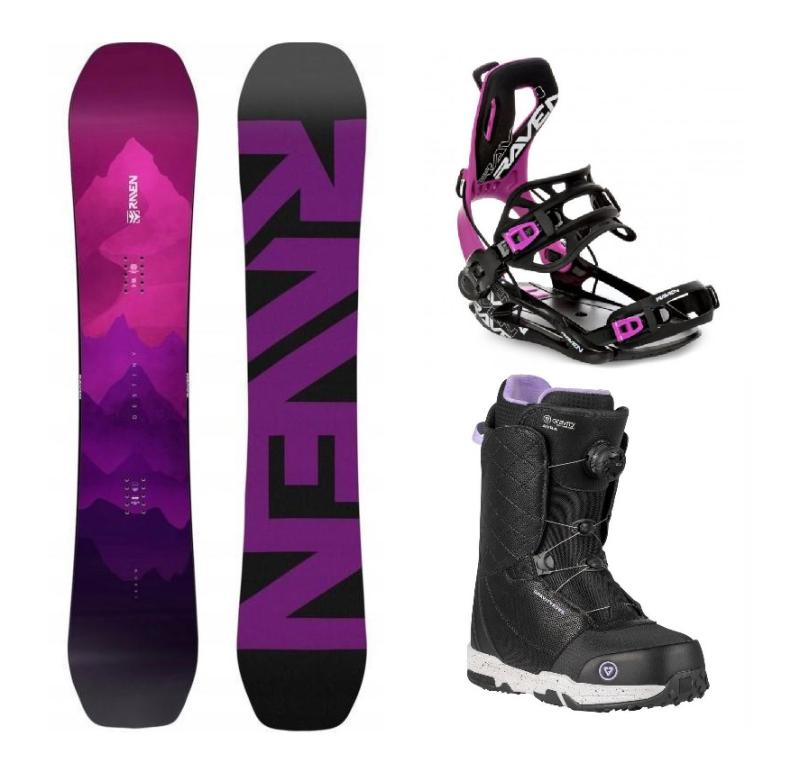 Raven Destiny dámský snowboard + Raven FT360 black/fuchsia vázání + Gravity Aura Atop black obuv Raven
