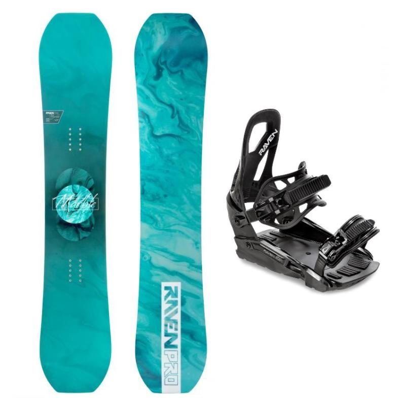 Raven PRO Marble Carbon Mint dámský snowboard + Raven S230 Black vázání Raven