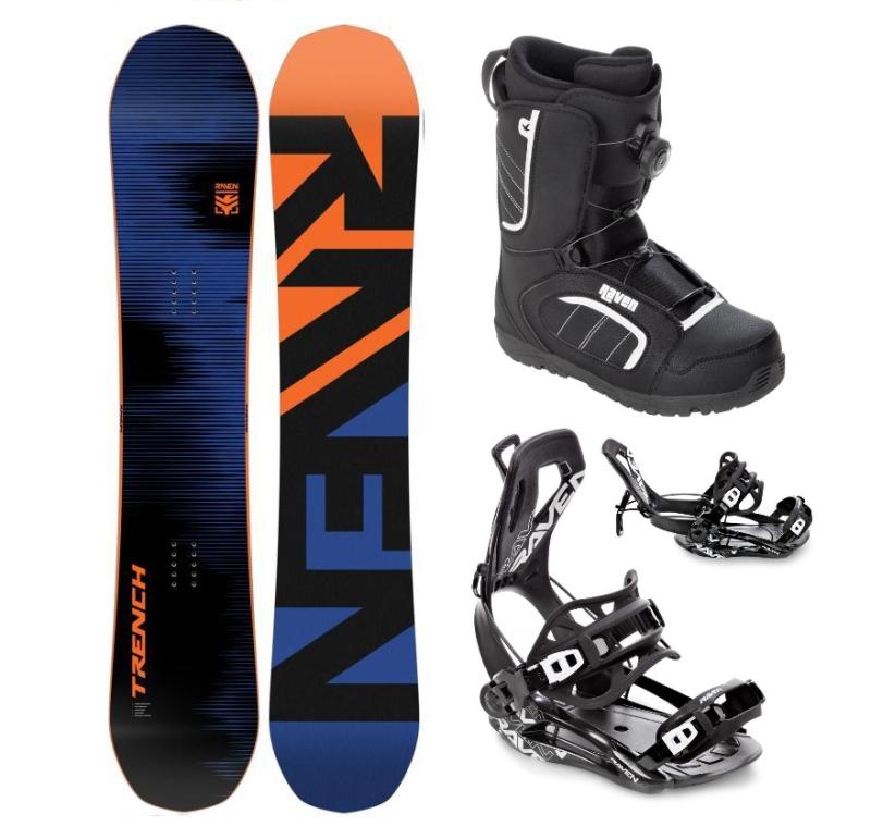 Raven Trench Carbon snowboard + Raven Fastec FT360 black vázání + Raven Target ATOP obuv Raven
