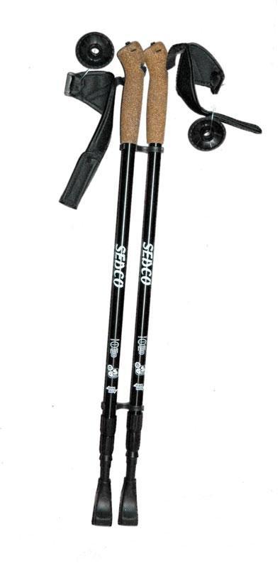 Sedco Trekové hole NORDIC WALKING ALU7075 černé vel. 65-140 cm Sedco