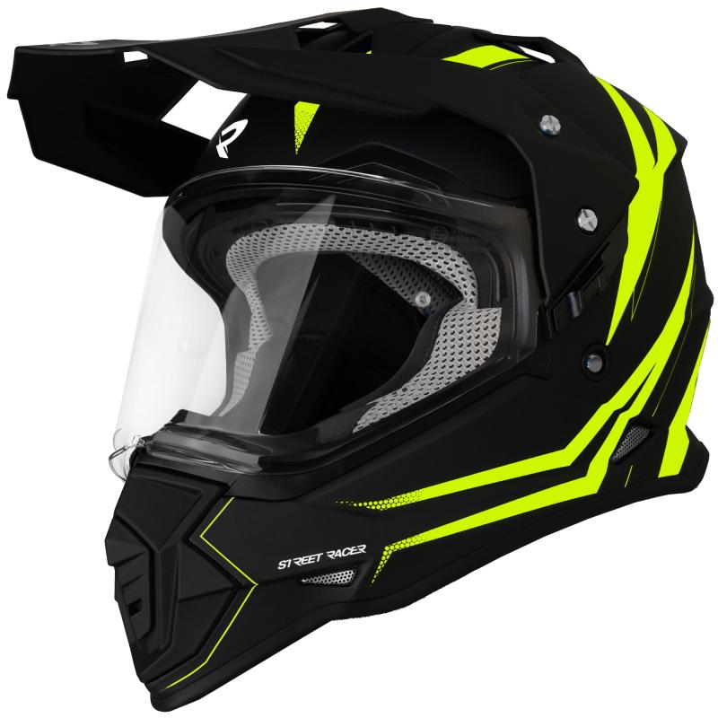 Street Racer Enduro helma na motorku Ignite matná černo-fluo žlutá Street Racer