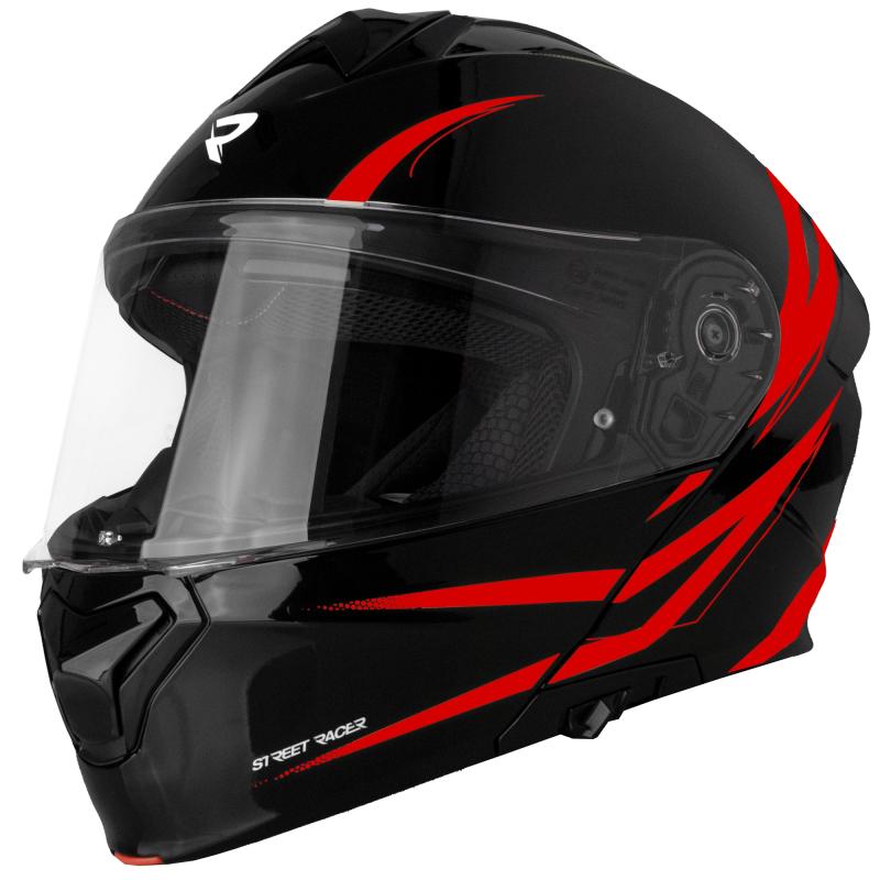 Street Racer Vyklápěcí helma Fury černo-červená Street Racer