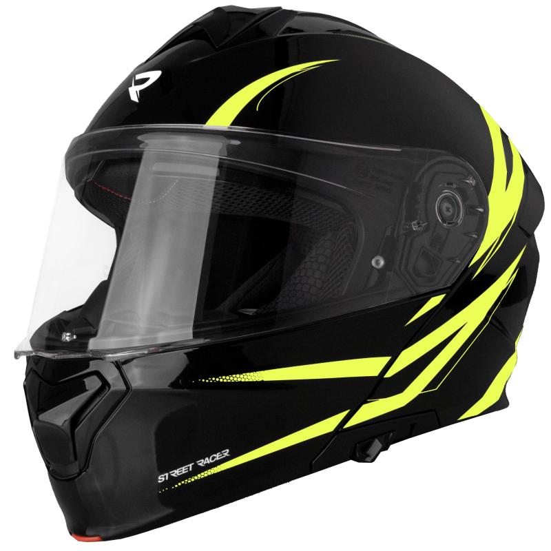 Street Racer Vyklápěcí helma Fury černo-fluo žlutá Street Racer