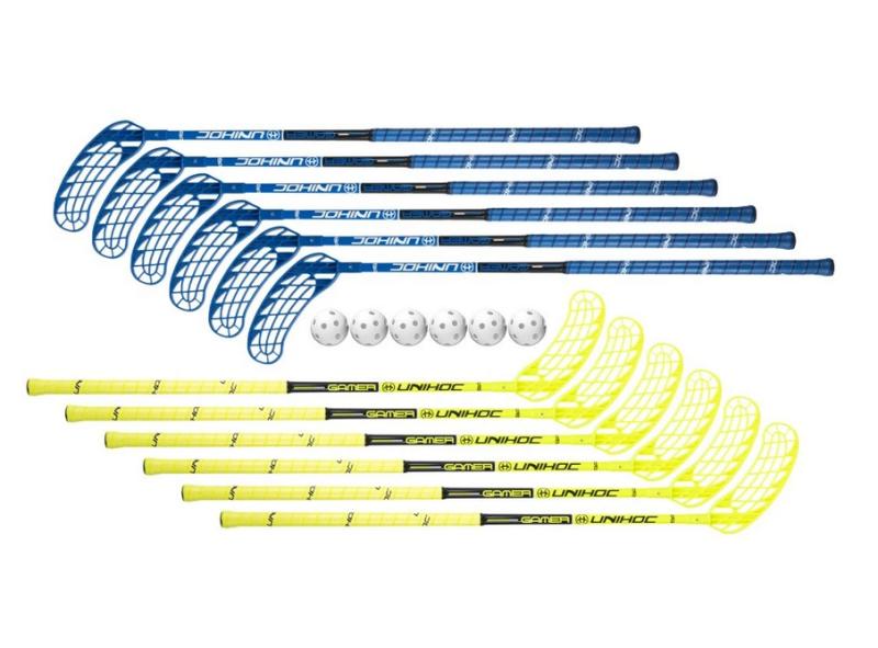 Unihoc sada holí Gamer (12 holí + 6 míčků) Unihoc