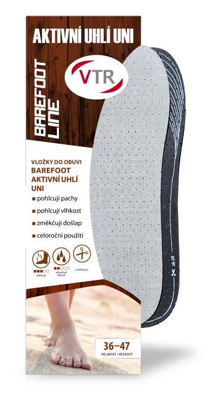 VTR Vložky do bot Barefoot Aktivní uhlí UNI 36-47 VTR