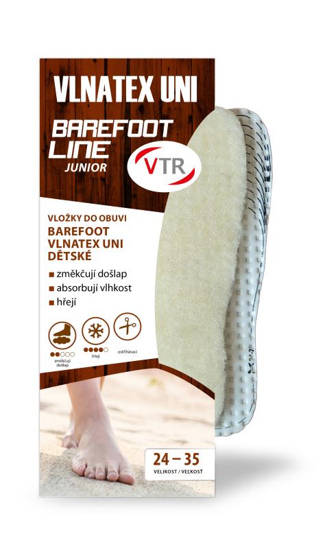 VTR Vložky do bot Barefoot Vlnatex UNI dětské 24-35 VTR